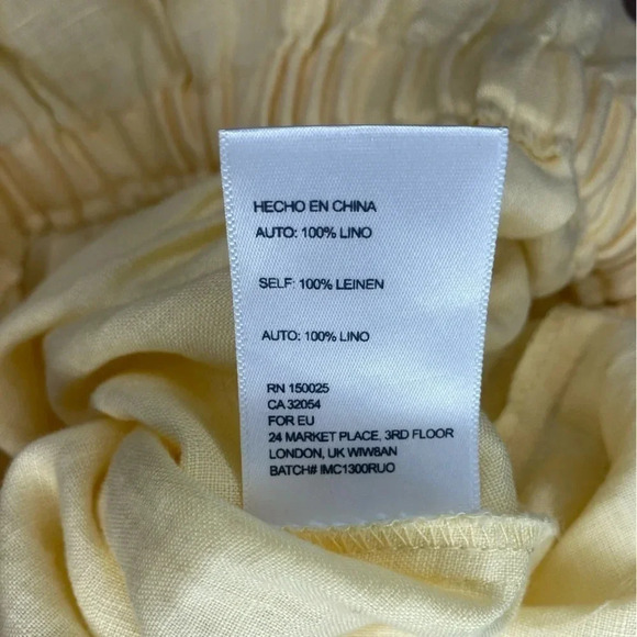 Urban Outfitters  Tie-Front Cut-Out Linen Jumpsuit | Yellow | Size XS - Picture 11 of 13